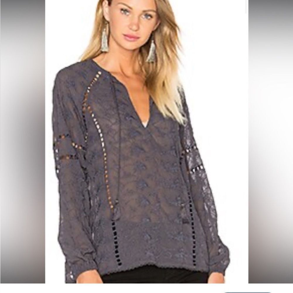 House of Harlow 1960 x  revolve top gray lace, cut out size oversized small